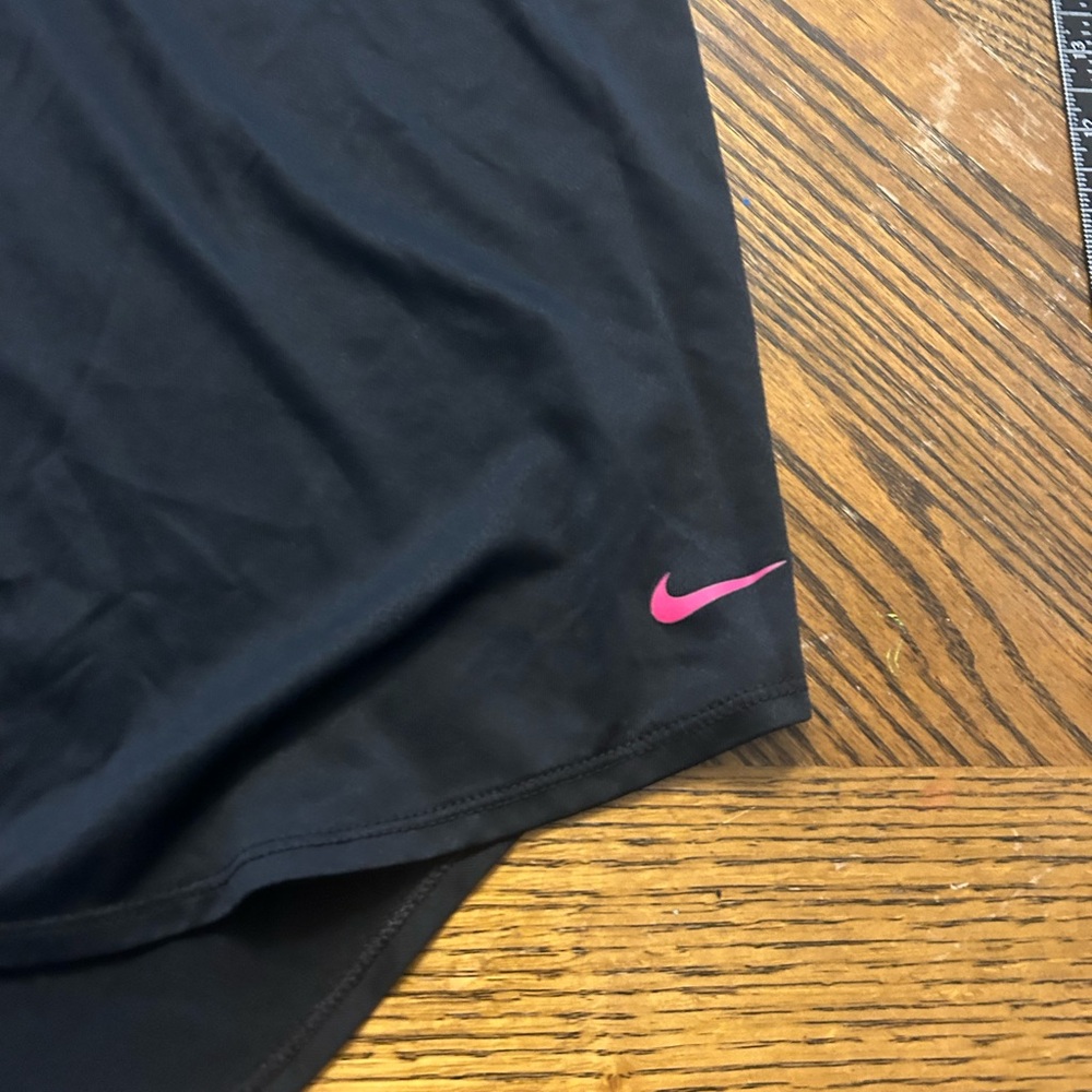 Nike Tank Top Shirt Women S Black Activewear Dri-Fit Embroidered Racerback